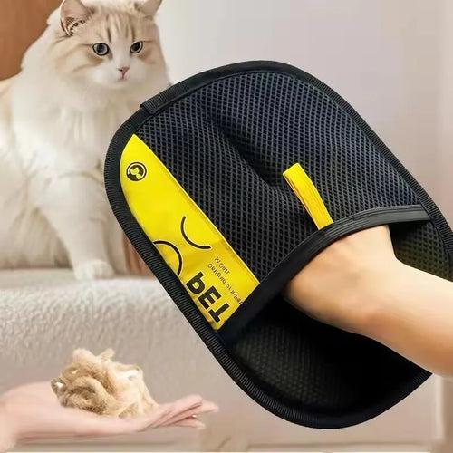 Pet Cats Hair Remover Gloves Electrostatic for Dogs Reusable Washable Grooming Glove with 2-In-1 Lint Roller Brush