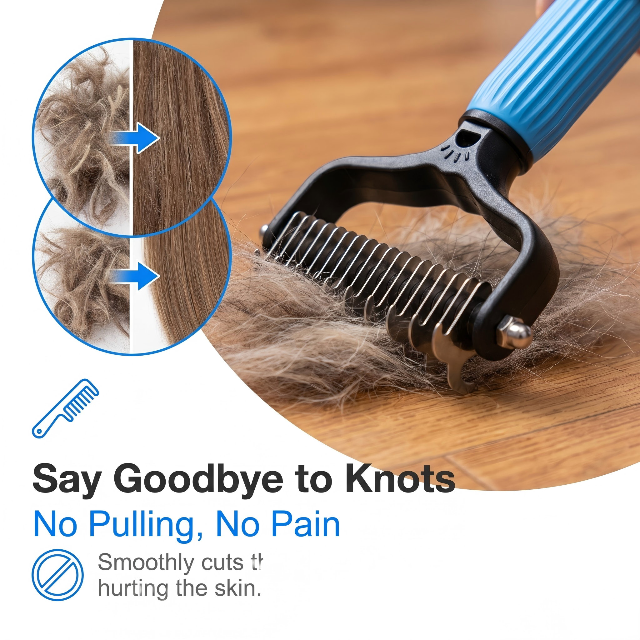 Petolia Double-Sided Pet Grooming Comb for Dogs & Cats