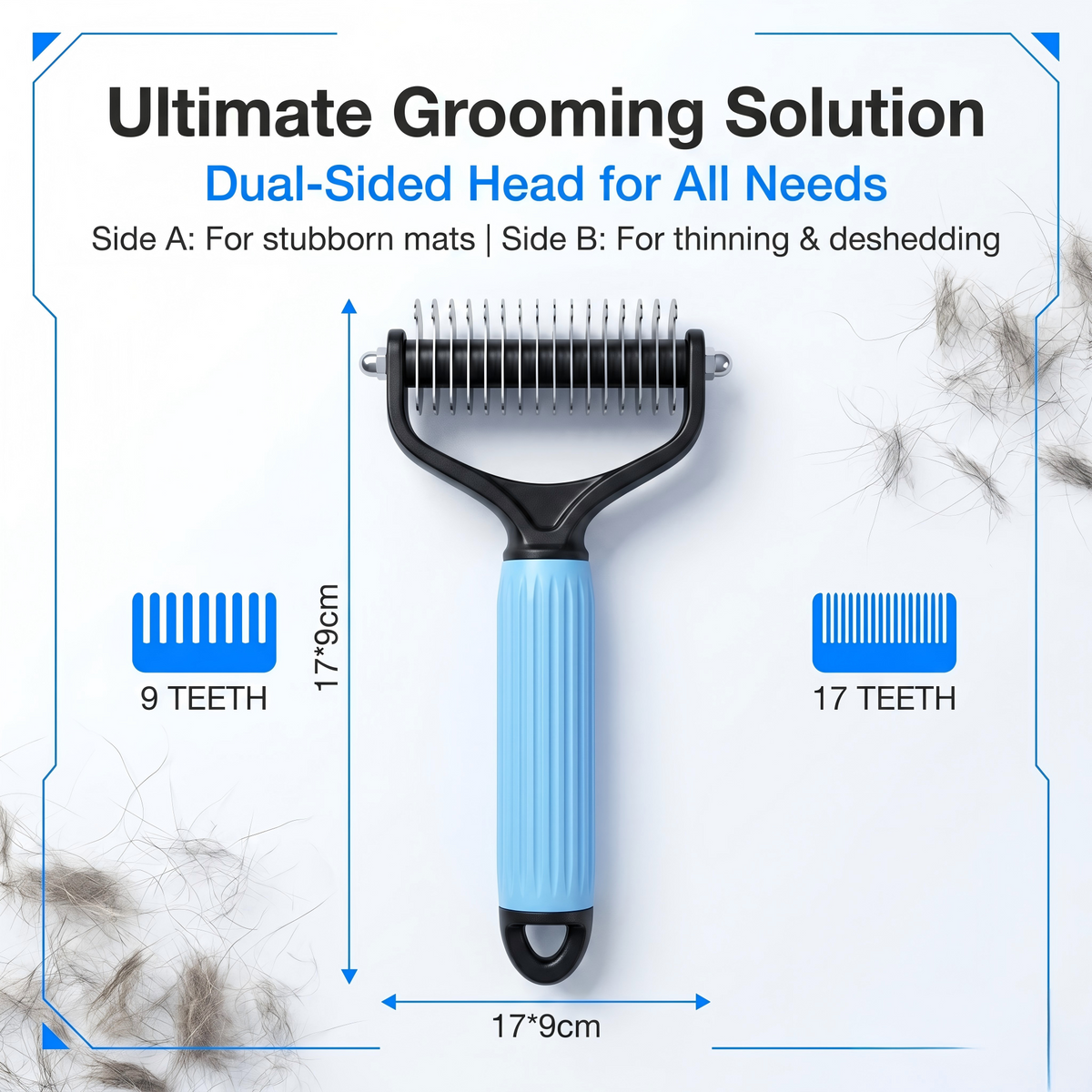 Petolia Double-Sided Pet Grooming Comb for Dogs & Cats