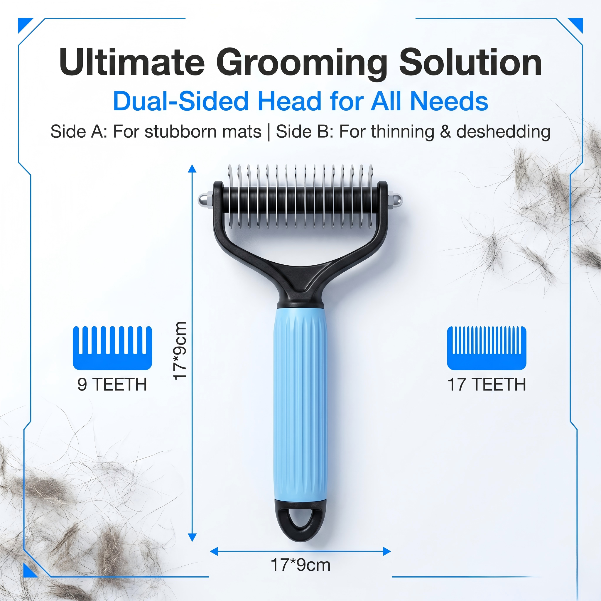 Petolia Double-Sided Pet Grooming Comb for Dogs & Cats